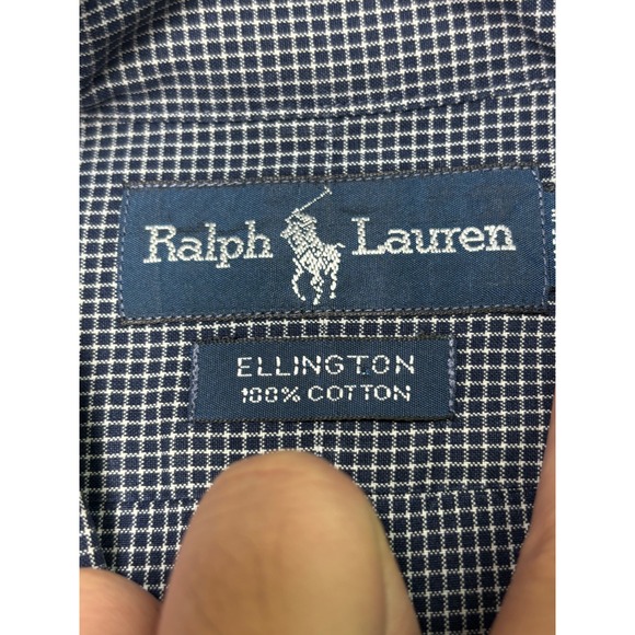Ralph Lauren Ellington Mens XL Gingham Button Down Long Sleeve Shirt Blue - Picture 4 of 9